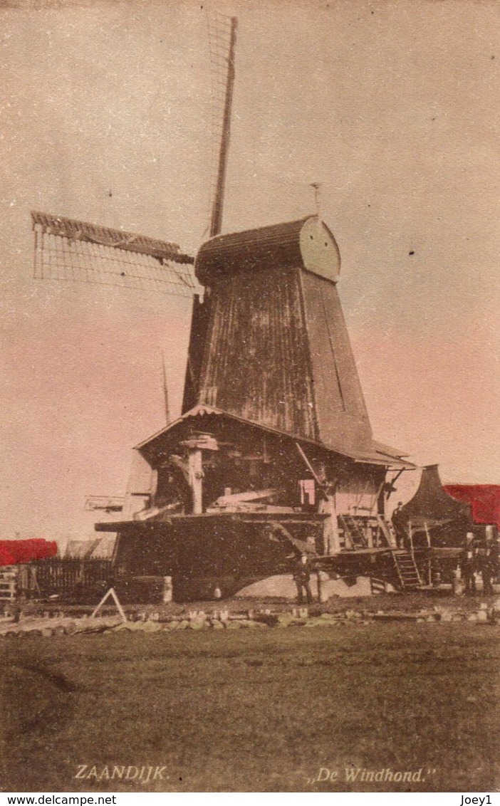 Cpa Pays Bas Vieux Moulin Zaandjik,de Windhond - Zaanstreek