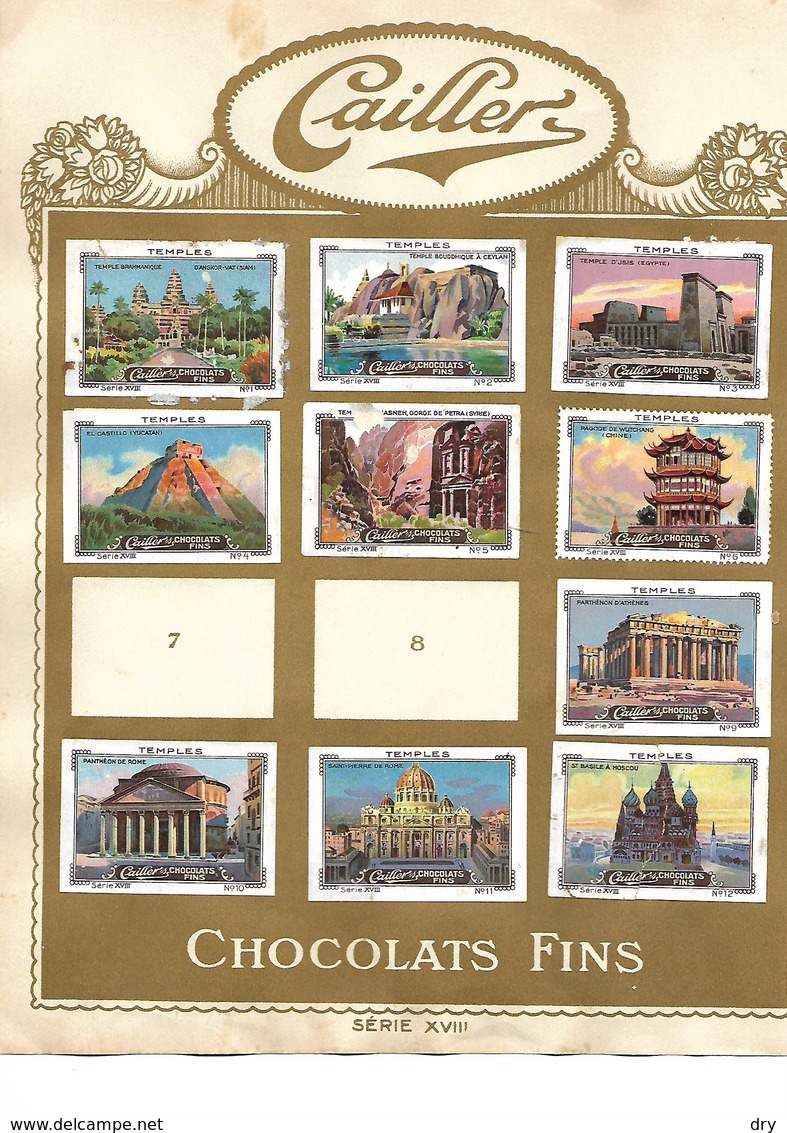 Images Chocolat Cailler 22 Jeux Antiques Et Temples. Séries 17 Et 18. Collées Sur Feuille Album.. Envoi 1,72 €. - Autres & Non Classés