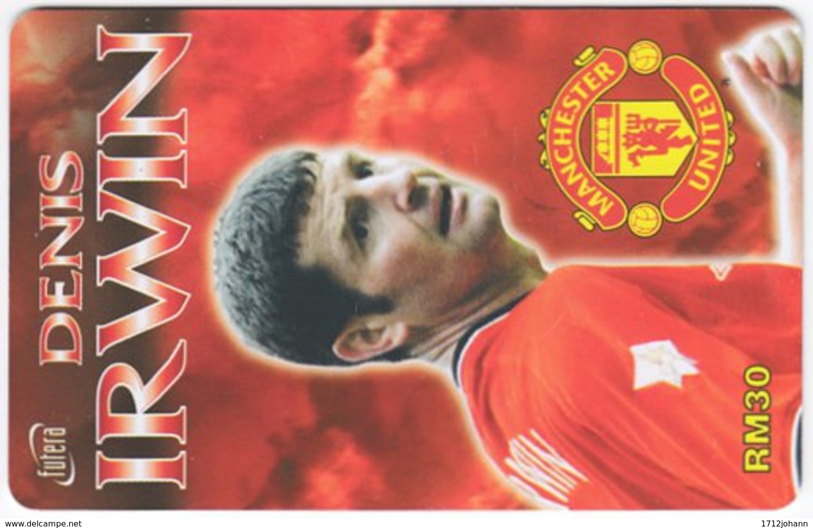 MALAYSIA A-564 Prepaid TimeCel - Sport, Soccer, Manchester United, Denis Irwin - Used - Maleisië