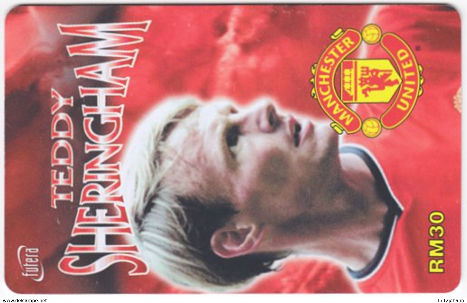 MALAYSIA A-566 Prepaid TimeCel - Sport, Soccer, Manchester United, Teddy Sheringham - Used - Malaysia