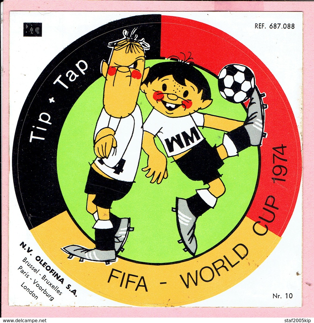 Sticker - Tip + Tap - FIFA - WORLD CUP 1974 - N° 10 - Stickers