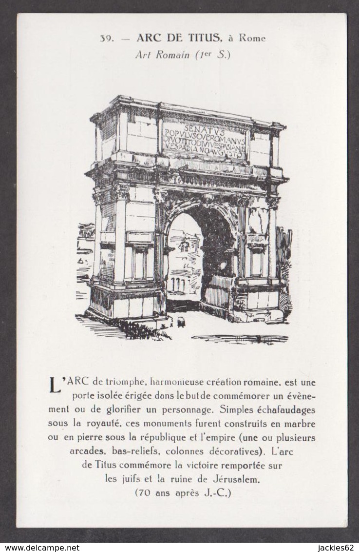 89378/ ART ROMAIN, Rome, Arc De Titus, Carte Didactique - Autres & Non Classés