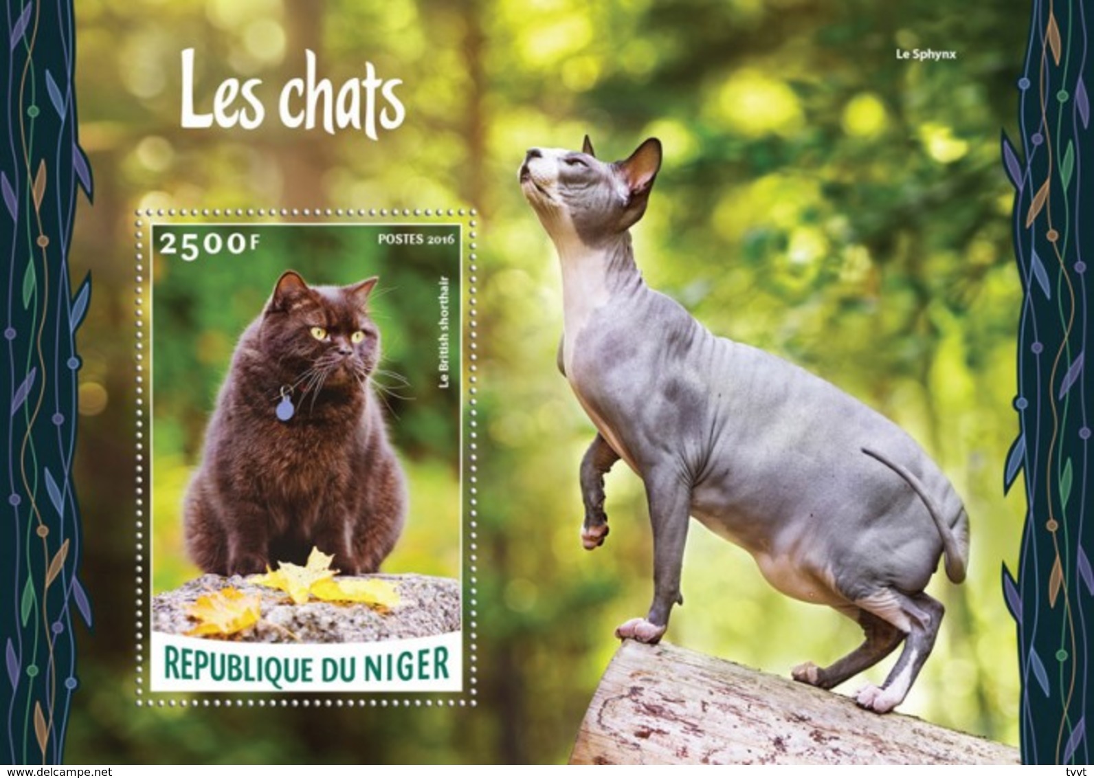Niger, 2016. [nig16203] Cats (s\s+bl) - Chats Domestiques