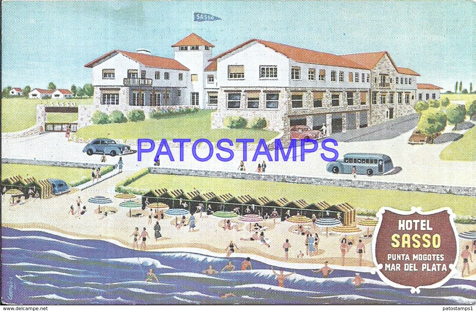 113716 ARGENTINA MAR DEL PLATA PUNTA MOGOTES HOTEL SASSO PUBLICITY POSTAL POSTCARD - Argentina