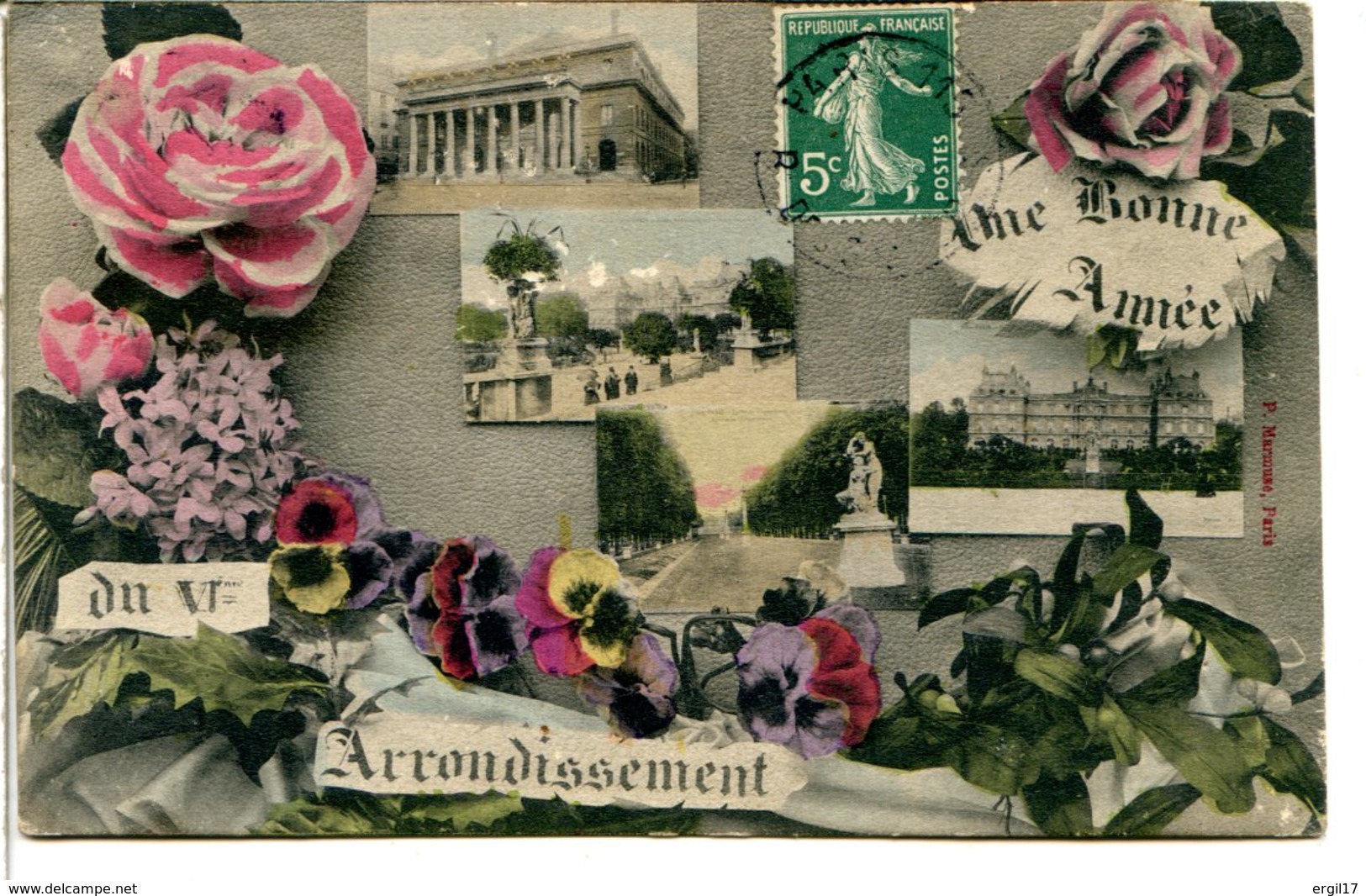 75006 PARIS - Souvenir Du VIème Arrondissement - Pensées Et Roses - Arrondissement: 06