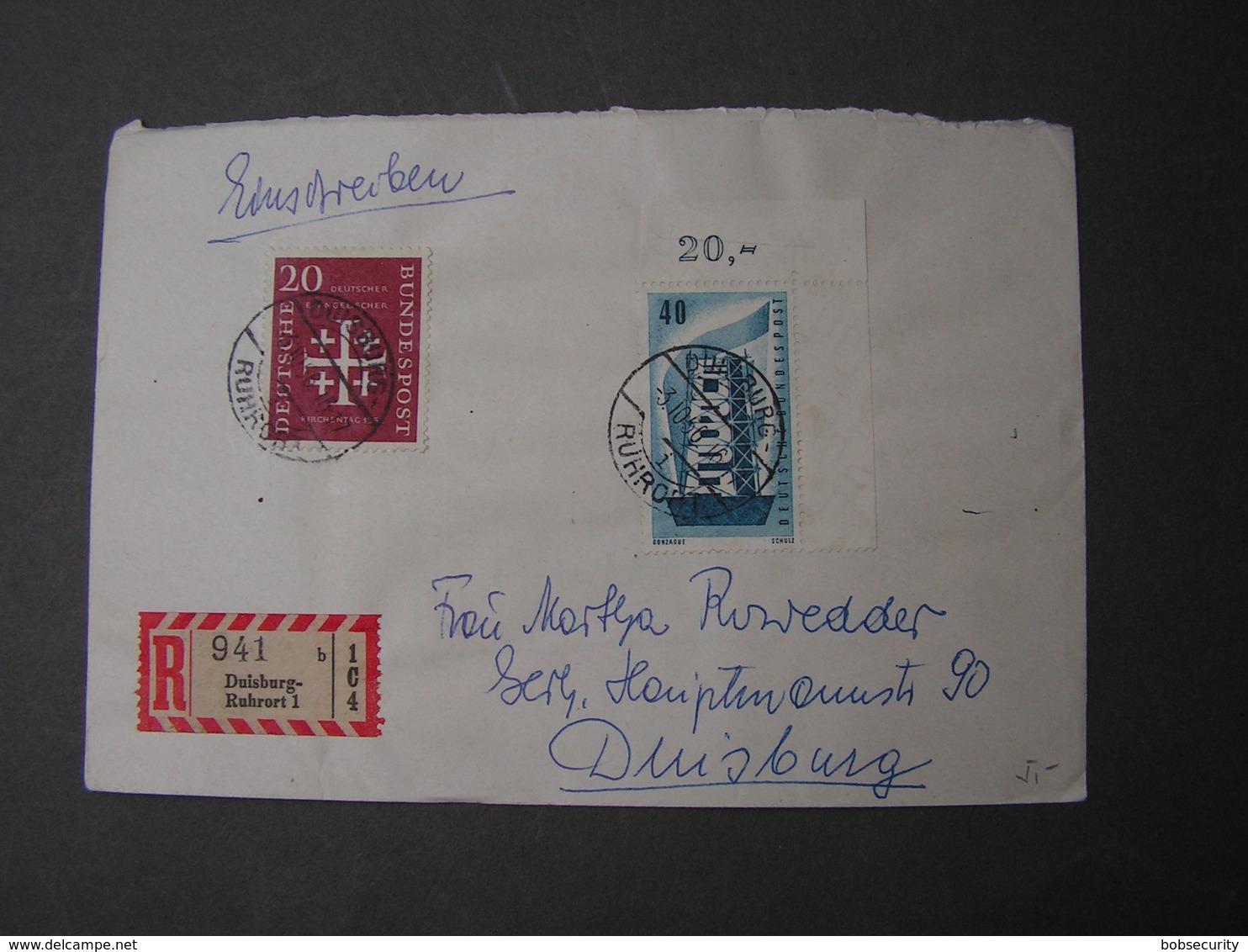 Europa Eckrand Auf Brief 1956 - Briefe U. Dokumente