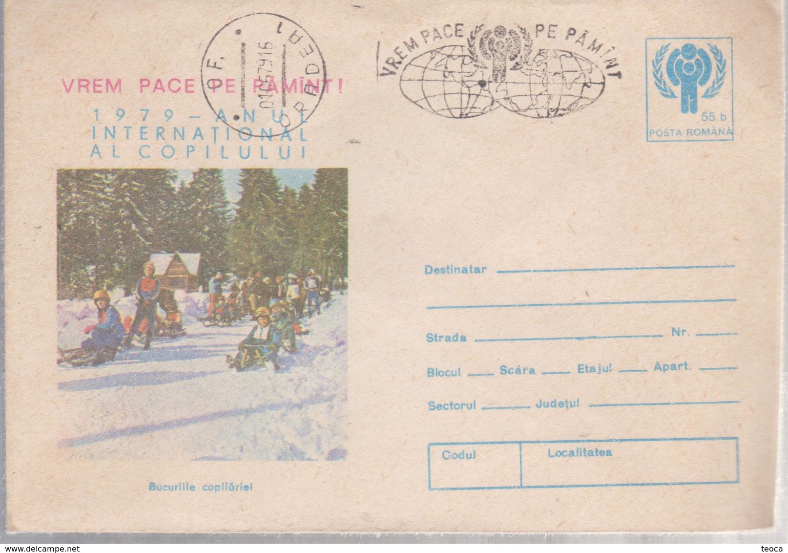 UNICEF,INTERNATIONAL CHILDRENS DAY 1979 COVER WITH SPECIAL POSTMARK ,1979   With Postmark SPECIAL ORADEA 1979 - UNICEF