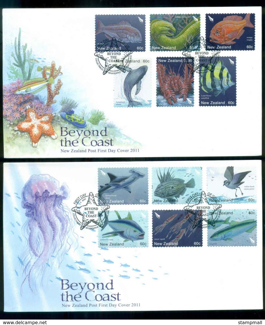 New Zealand 2011 Beyond The Coast 2x FDC Lot51602 - Nuevos