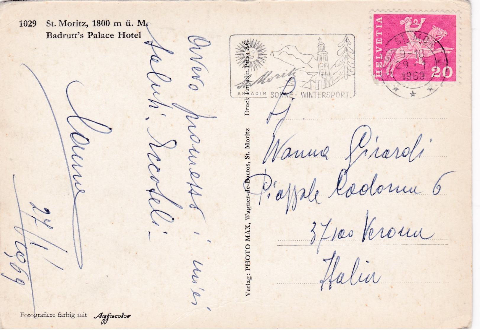 Modern Post Card Of Badrutt`s Palace Hotel,St. Moritz,Engadine, Switzerland,L61. - St. Moritz