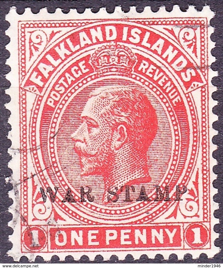 FALKLAND ISLANDS 1918 KGV 1d Vermilion SG71 FU - Falkland