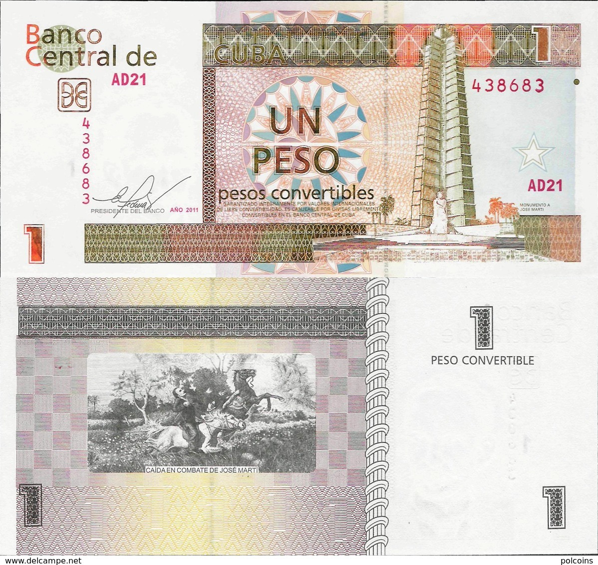 Cuba 2011 - 1 Peso Convertibles - Pick FX46 UNC - Cuba