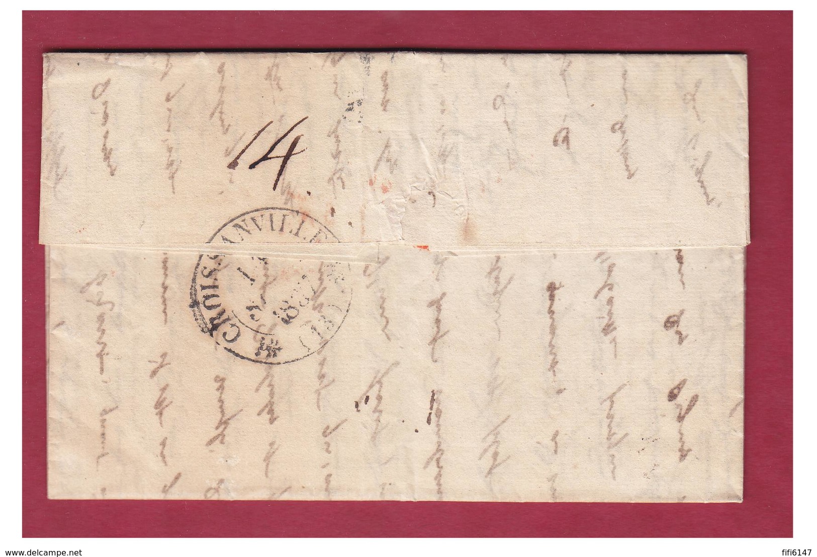 1837 --LETTRE AVEC CORRESPONDANCE DE VENISE -- POUR CROISSANVILLE-- "ITALIE/PAR PONT DE/BEAUVOISIN"-- - Marques D'entrées