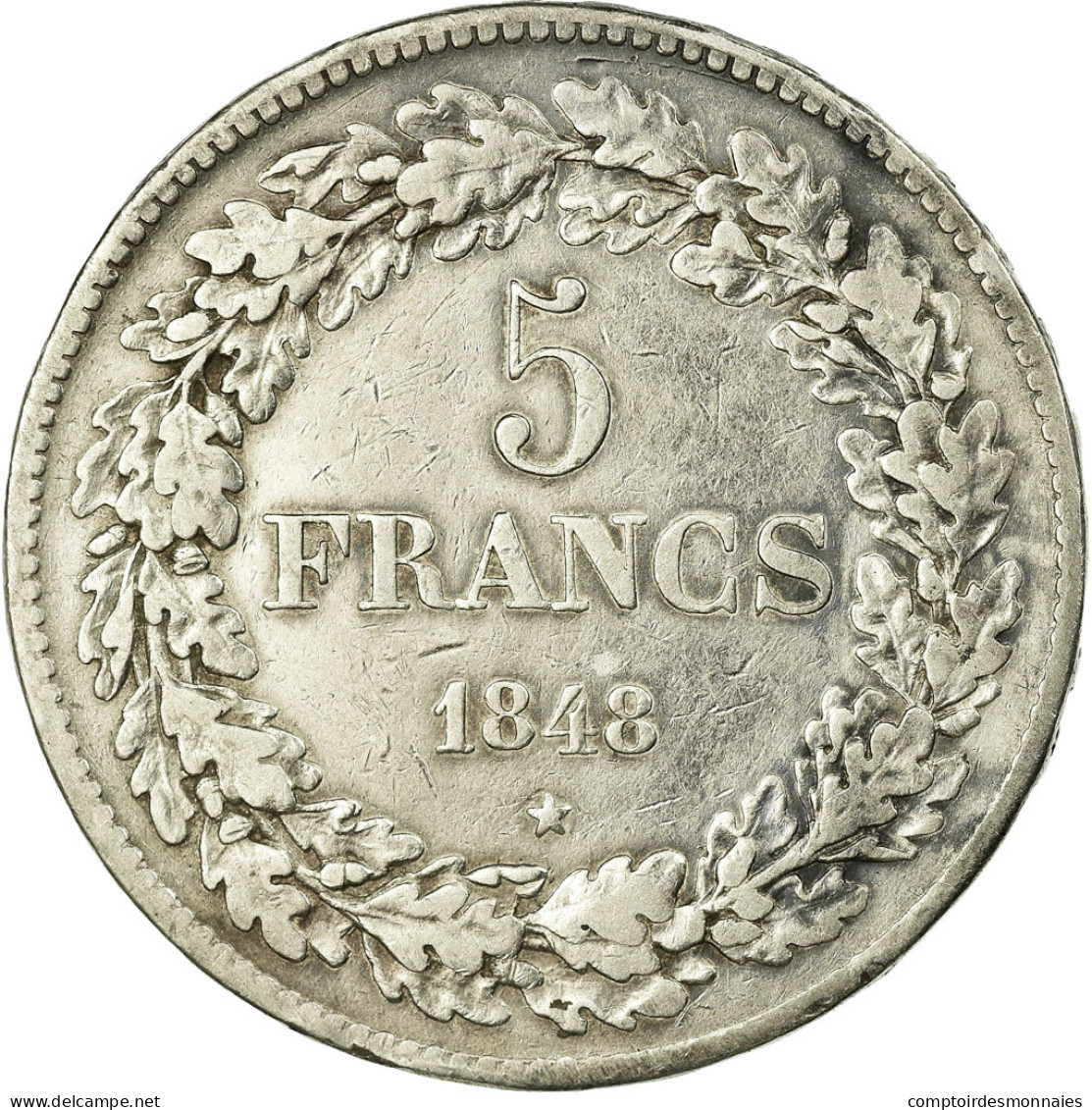 Monnaie, Belgique, Leopold I, 5 Francs, 5 Frank, 1848, TB+, Argent, KM:3.2 - 5 Francs