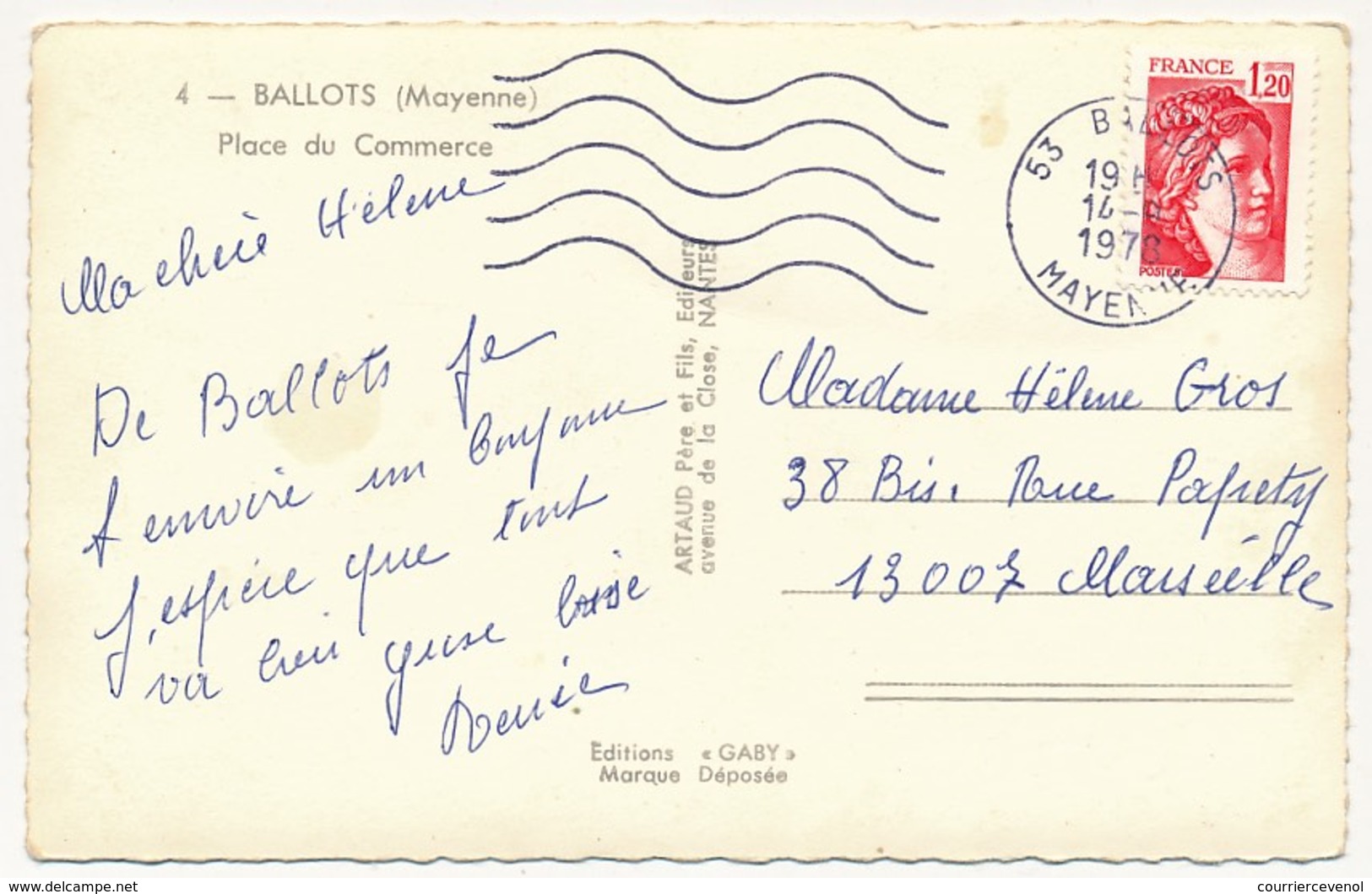 CPSM  - BALLOTS (Mayenne) - Place Du Commerce - Other & Unclassified