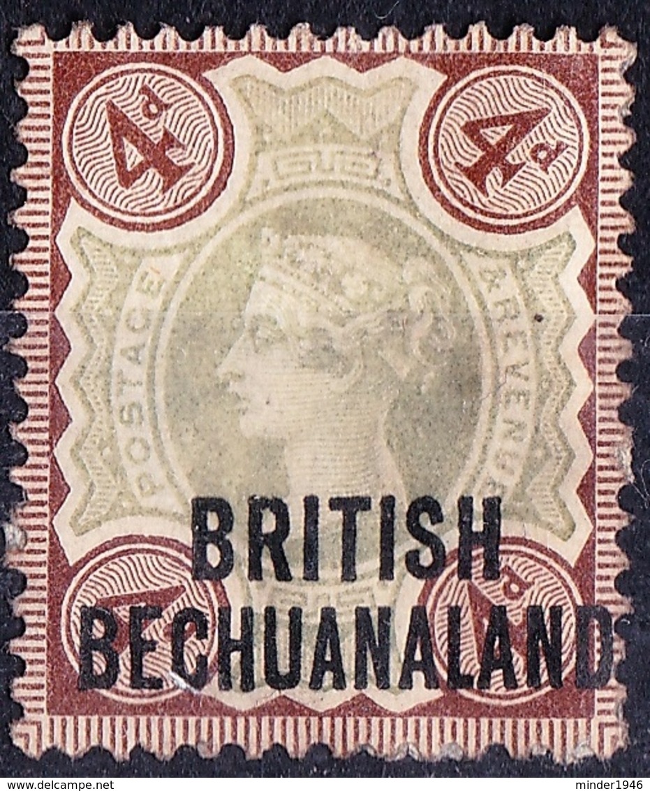 BRITISH BECHUANALAND 1897 QV GB 4d Green & Purple-Brown SG54 FU - 1885-1964 Bechuanaland Protectorate