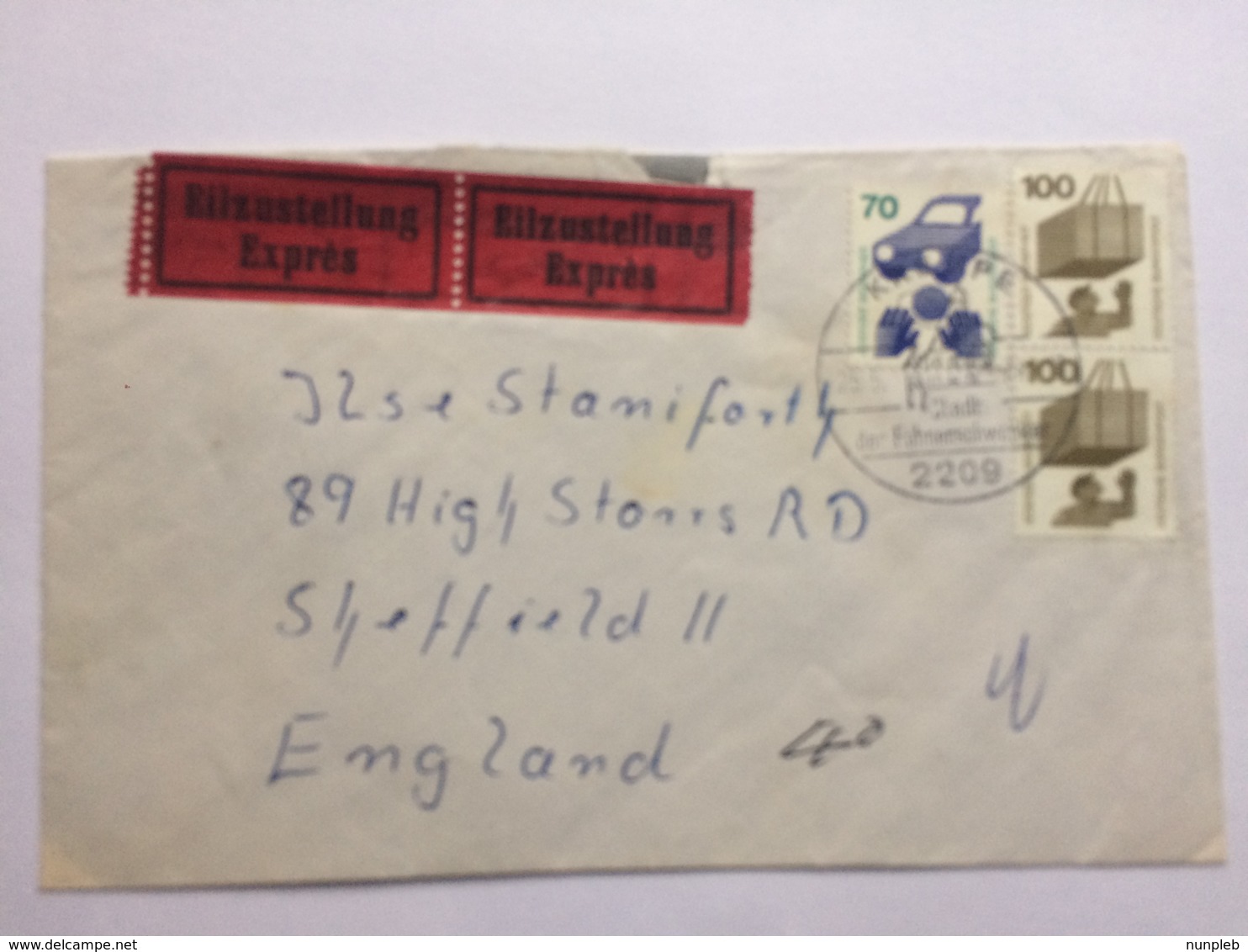 GERMANY - 1974 Cover Expres Krempen To Sheffield UK - Lettres & Documents