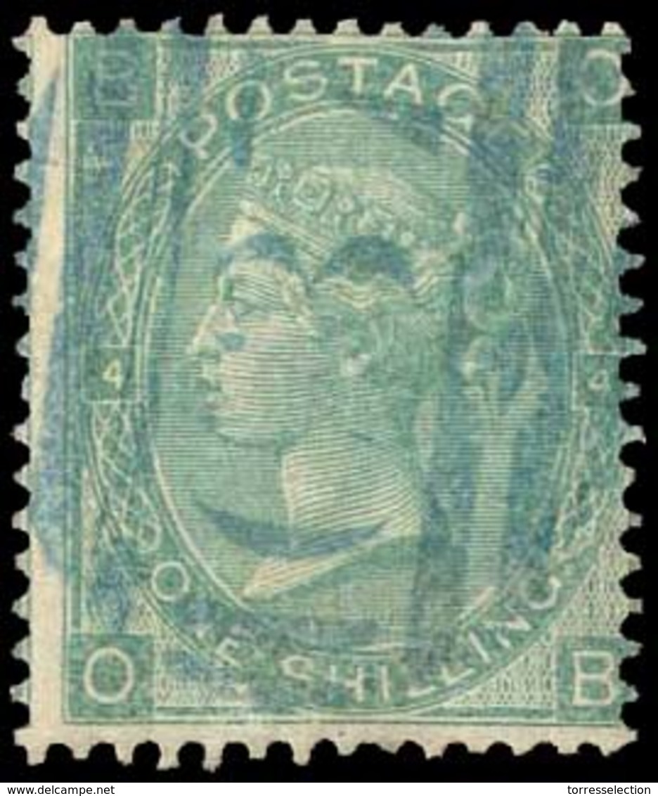 CHILE. C-37 (Caldera BPO) In Blue, On 1 Shilling Green. Watermark ERROR (4 Emblems) (normal £375 + Caldera!). Rarity. Un - Chili