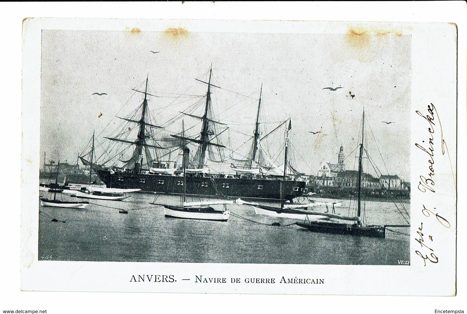 CPA - Carte Postale -   Belgique Anvers- Navire De Guerre Américain-1902 VM3484 - Guerre