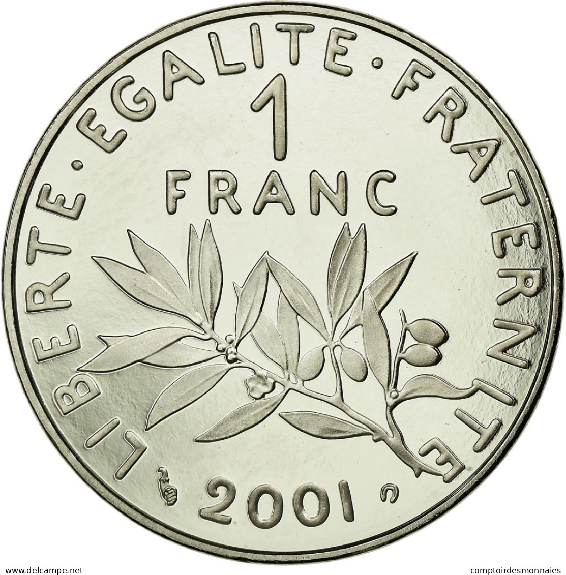 Monnaie, France, Semeuse, Franc, 2001, Paris, BE, FDC, Nickel, Gadoury:474b - H. 1 Franc