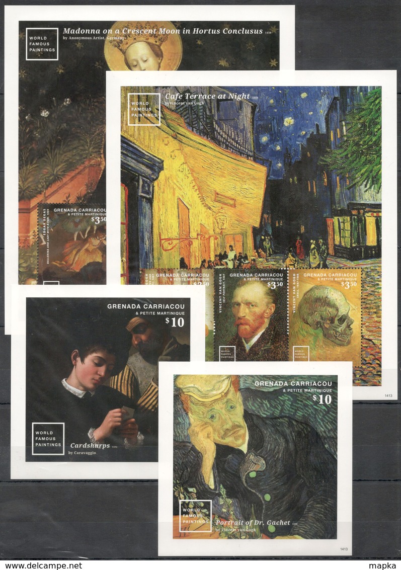 SS323 2014 GRENADA CARRIACOU ART WORLD FAMOUS PAINTINGS 2KB+2BL  MNH - Altri & Non Classificati