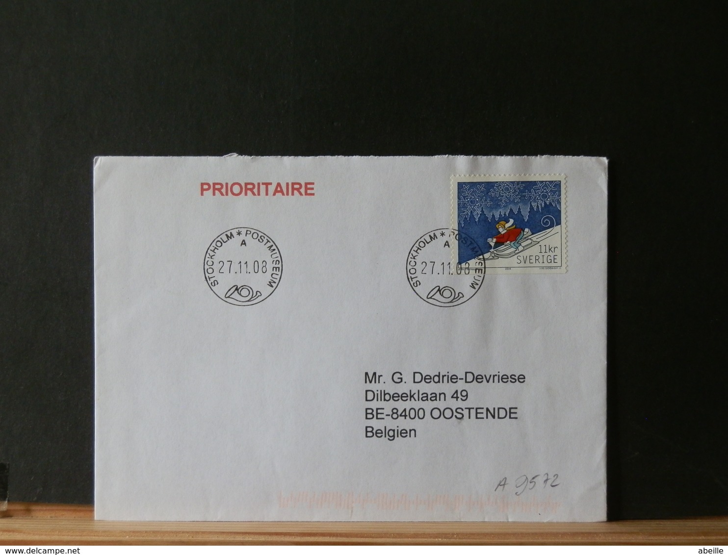 A9572  LETTRE SUEDE  POUR LA BELG  2008 - Brieven En Documenten