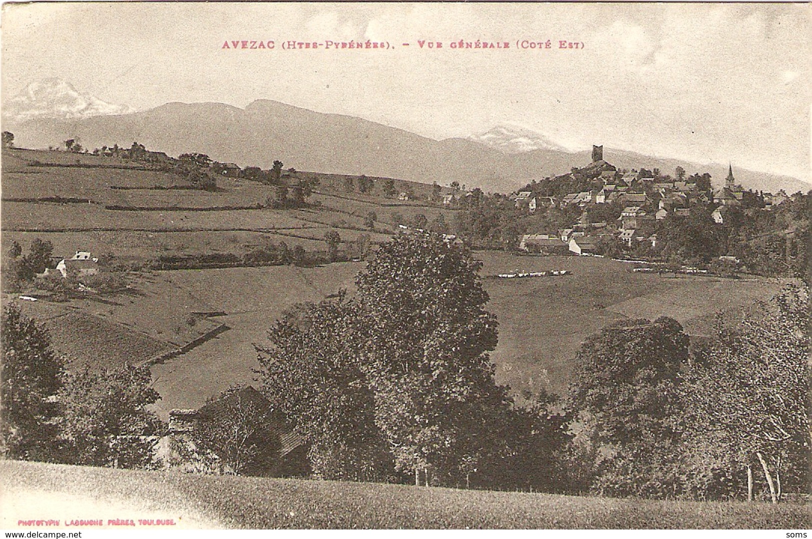 Cpa Des Hautes-Pyrénées, Avezac (65), Vue Générale, éd. Labouche, écrite En 1921, Dos Vert, Bon état - Autres & Non Classés