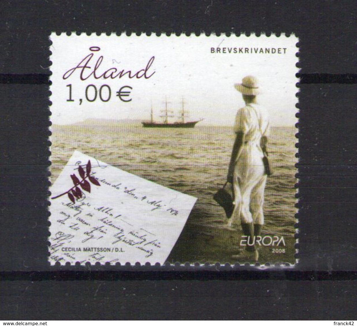 Aland. Europa 2008. L'écriture D'une Lettre - Aland