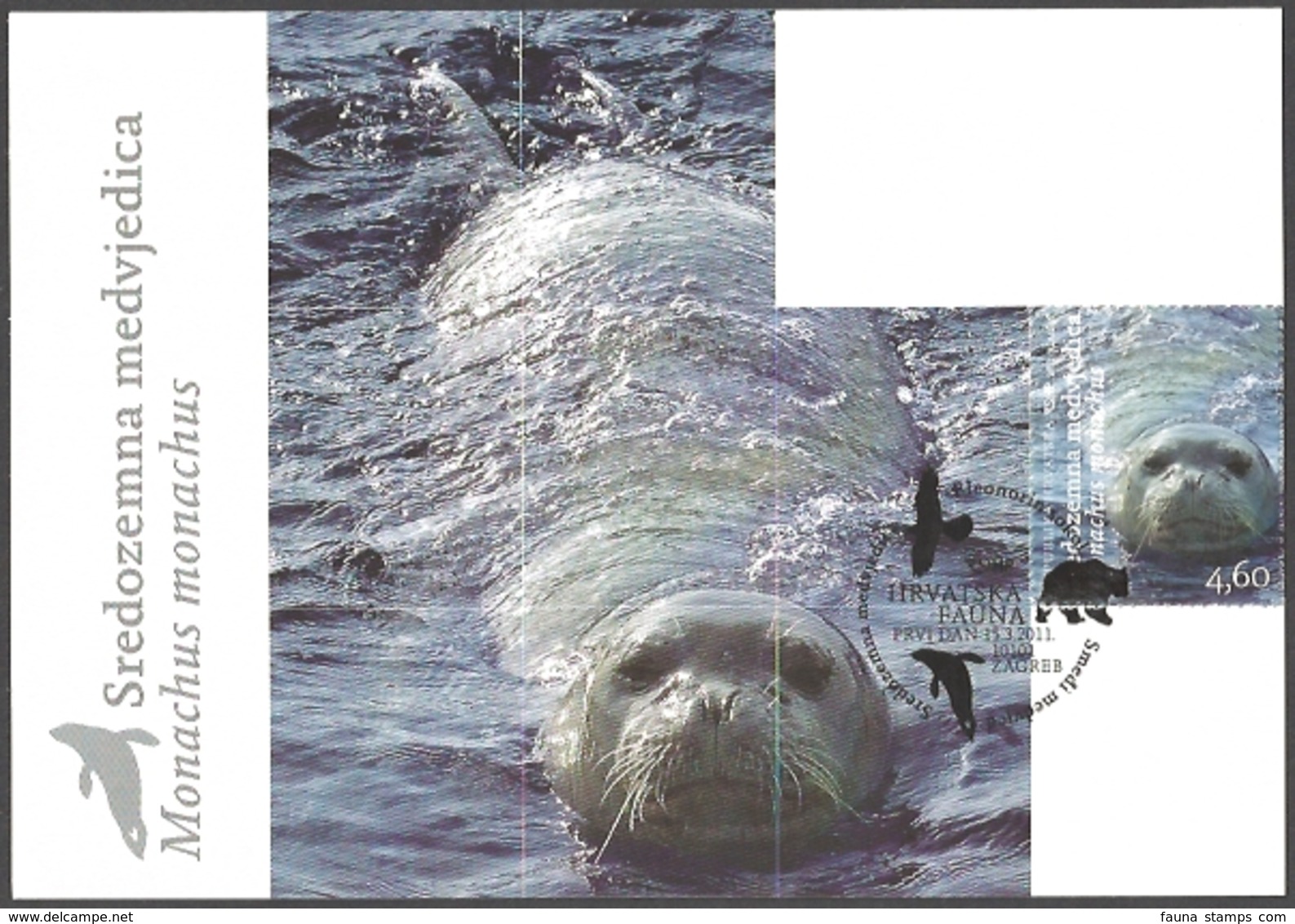 Croatia - Croatian Fauna - Mediterranean Monk Seal, Maximum Card, 2011 - Sonstige & Ohne Zuordnung