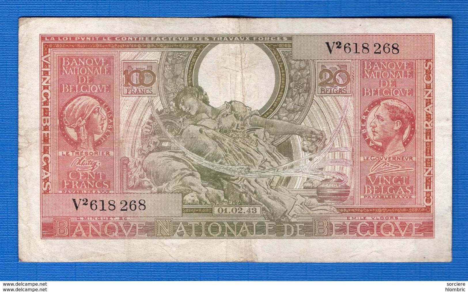 Belgique  100 Fr  Du  1/02/1943 - 100 Francs