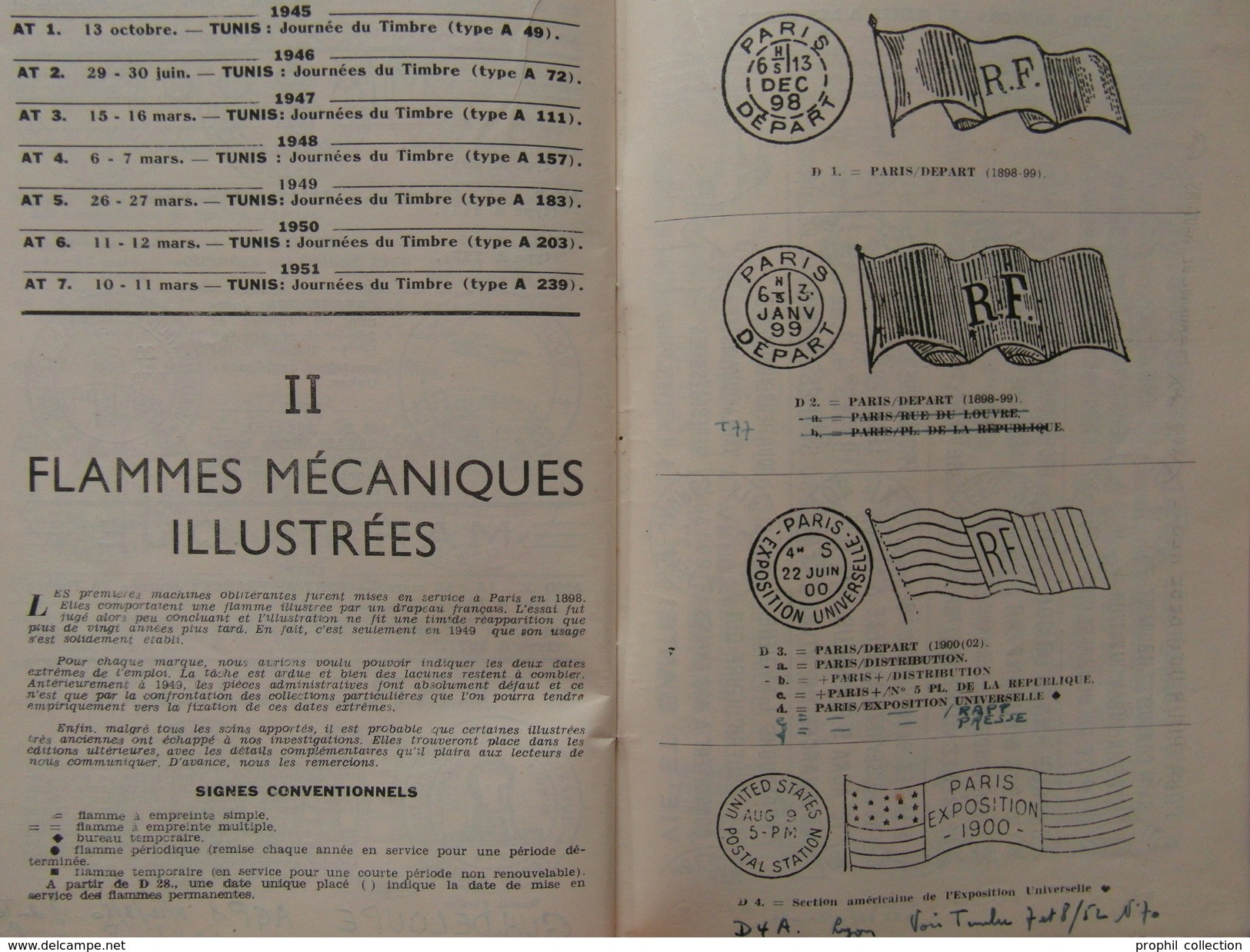 CATALOGUE COMPLET DES OBLITERATIONS ILLUSTRÉES 1898-1951 (1952 1ere EDITION / ARTHUR LAFON) - France