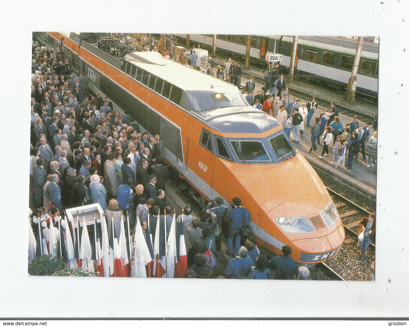 MONSIEUR JACQUES MEDECIN DEPUTE MAIRE DE NICE INAUGURE LA LIGNE TGV DIRECTE PARIS -NICE 4 AVRIL 1987 - Schienenverkehr - Bahnhof