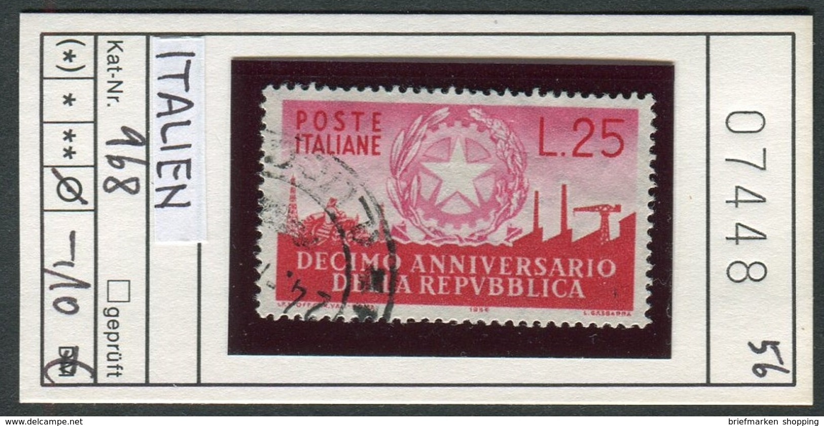 Italien - Italia - Italie - Michel 968 - Oo Oblit. Used Gebruikt - 1946-60: Gebraucht
