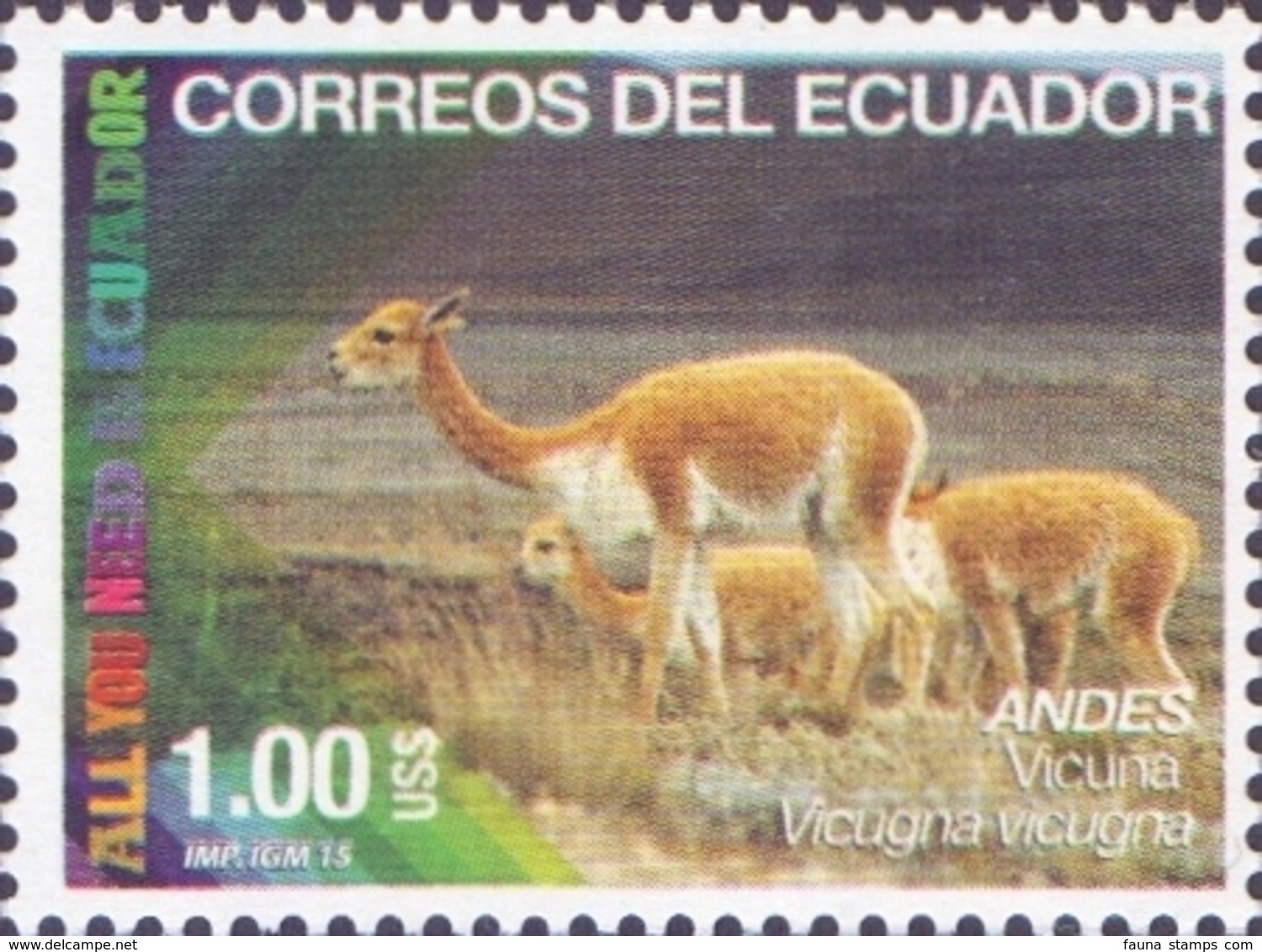 Ecuador - Fauna Of Ecuador, Set Of 5 Stamps, MNH, 2015 - Turtles