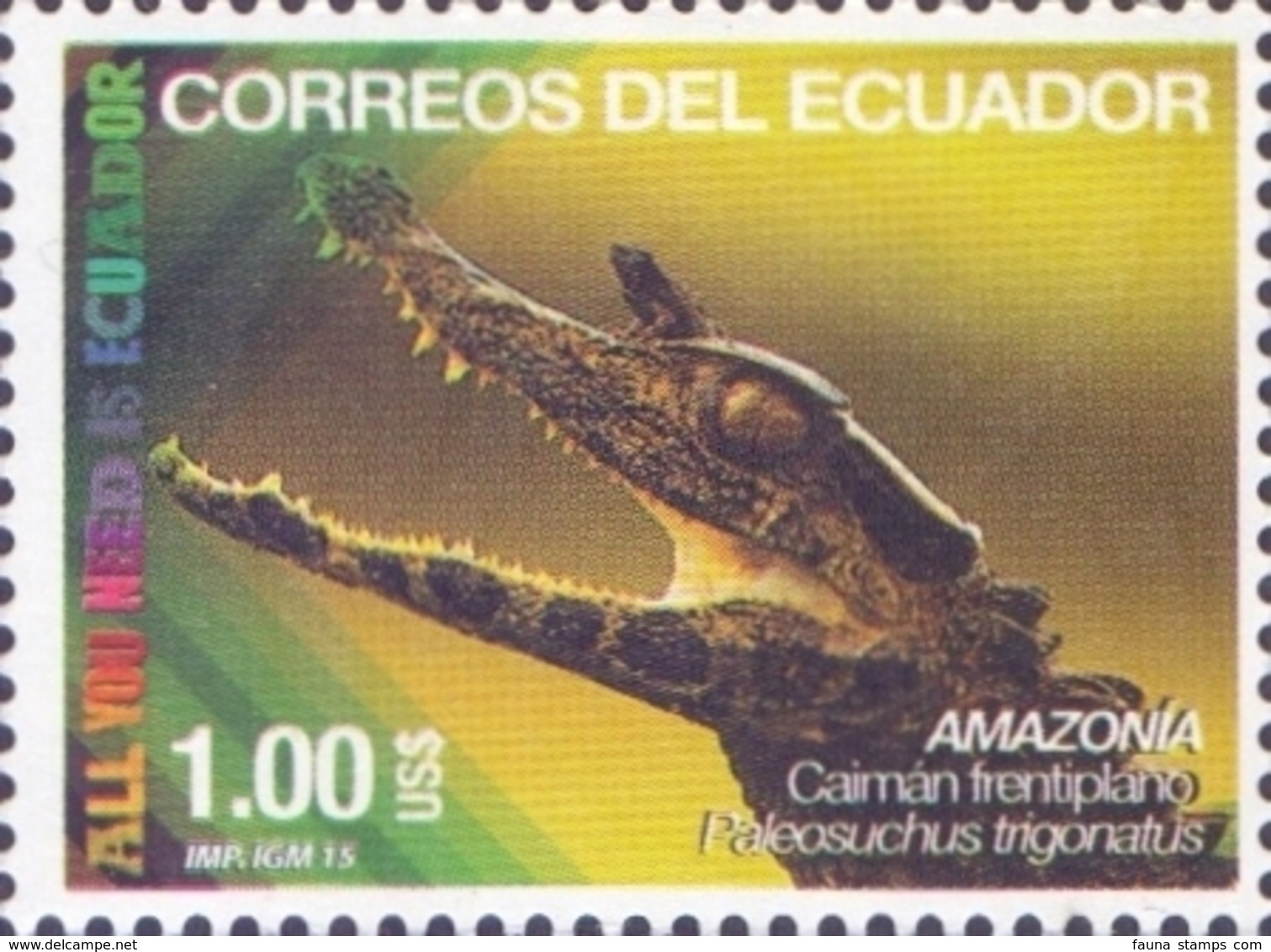 Ecuador - Fauna Of Ecuador, Set Of 5 Stamps, MNH, 2015 - Turtles