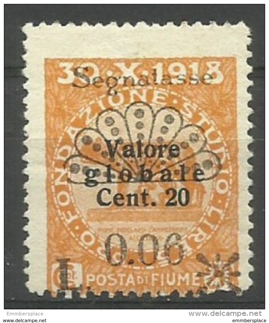 Fiume - 1921 Postage Due 6c/20c/20c Unused No Gum    Mi P18  Sc J18 - Fiume