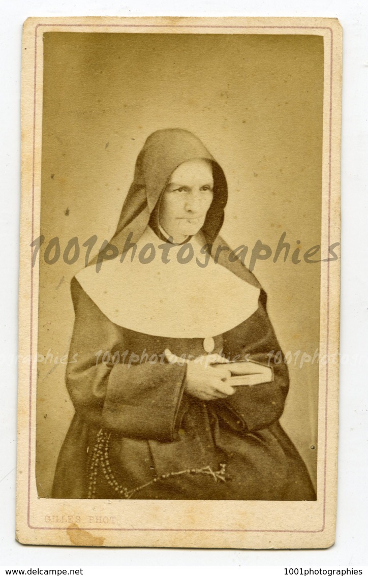 CDV Gilles Photographie, Namur. Portrait D&#039;une Religieuse. - Autres & Non Classés