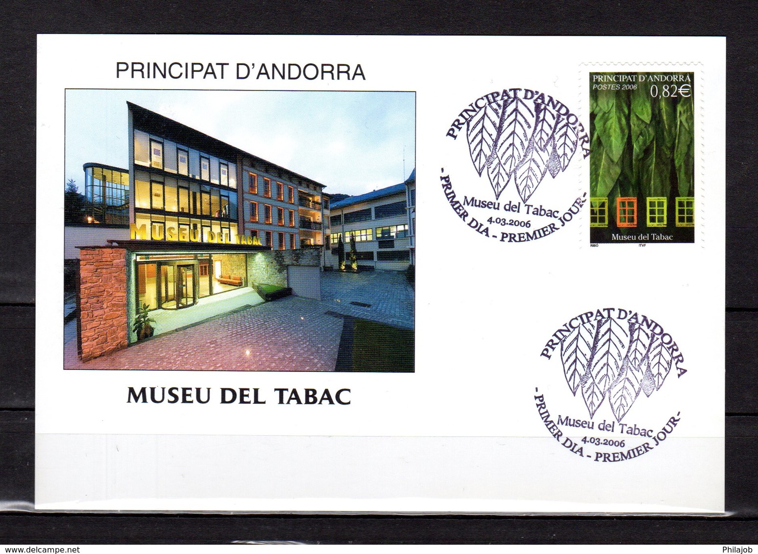 " MUSEE DU TABAC " Sur Carte Maximum De 2006 D'Andorre. Ed. PUJOL. N° YT 624. Parfait état. CM - Tobacco