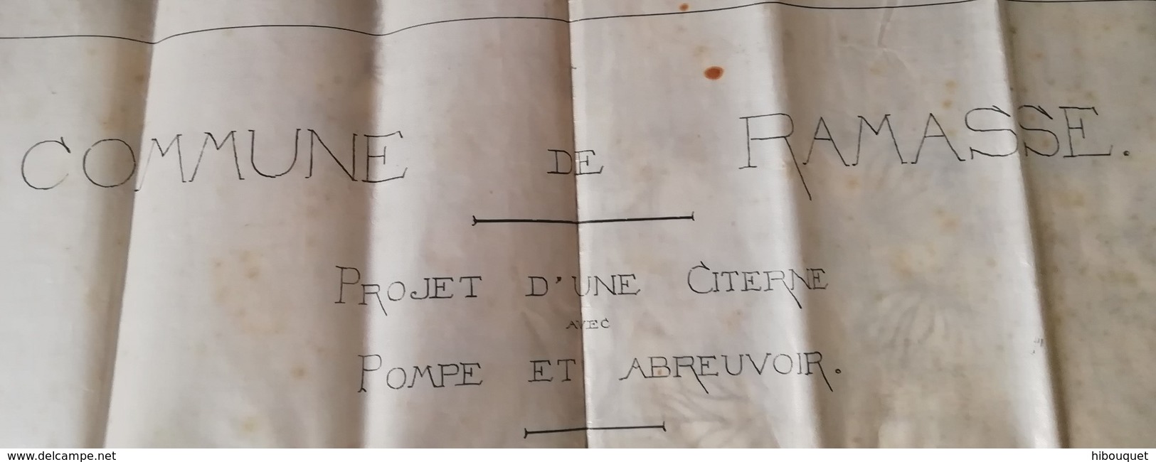 Plan  D'une Citerne, Pompe Et Abreuvoir Commune De Ramasse (01), Signé Par L'Architecte 16 Février 1878 - Other Plans