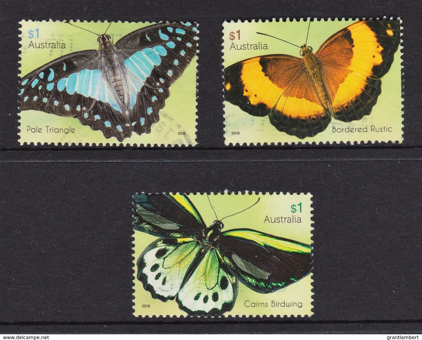 Australia 2016 Beautiful Butterflies Three Used - Used Stamps
