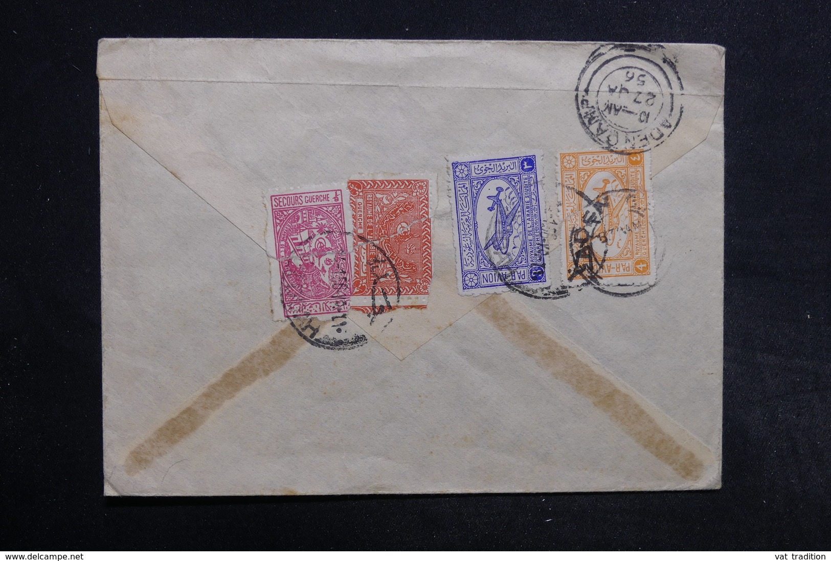 ARABIE SAOUDITE - Enveloppe Pour Aden En 1956 , Affranchissement Plaisant Au Verso - L 32324 - Arabie Saoudite