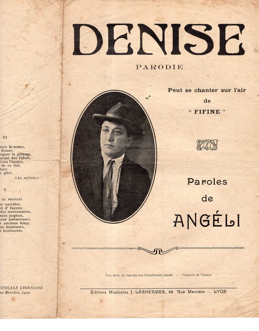 CAF CONC PARODIE COMPLAINTE ASSASSINAT PARTITION DENISE ANGELI FIFINE CRIME DANS LA HAUTE SOCIÉTÉ LYONNAISE ? ANNÉES 20 - Autres & Non Classés