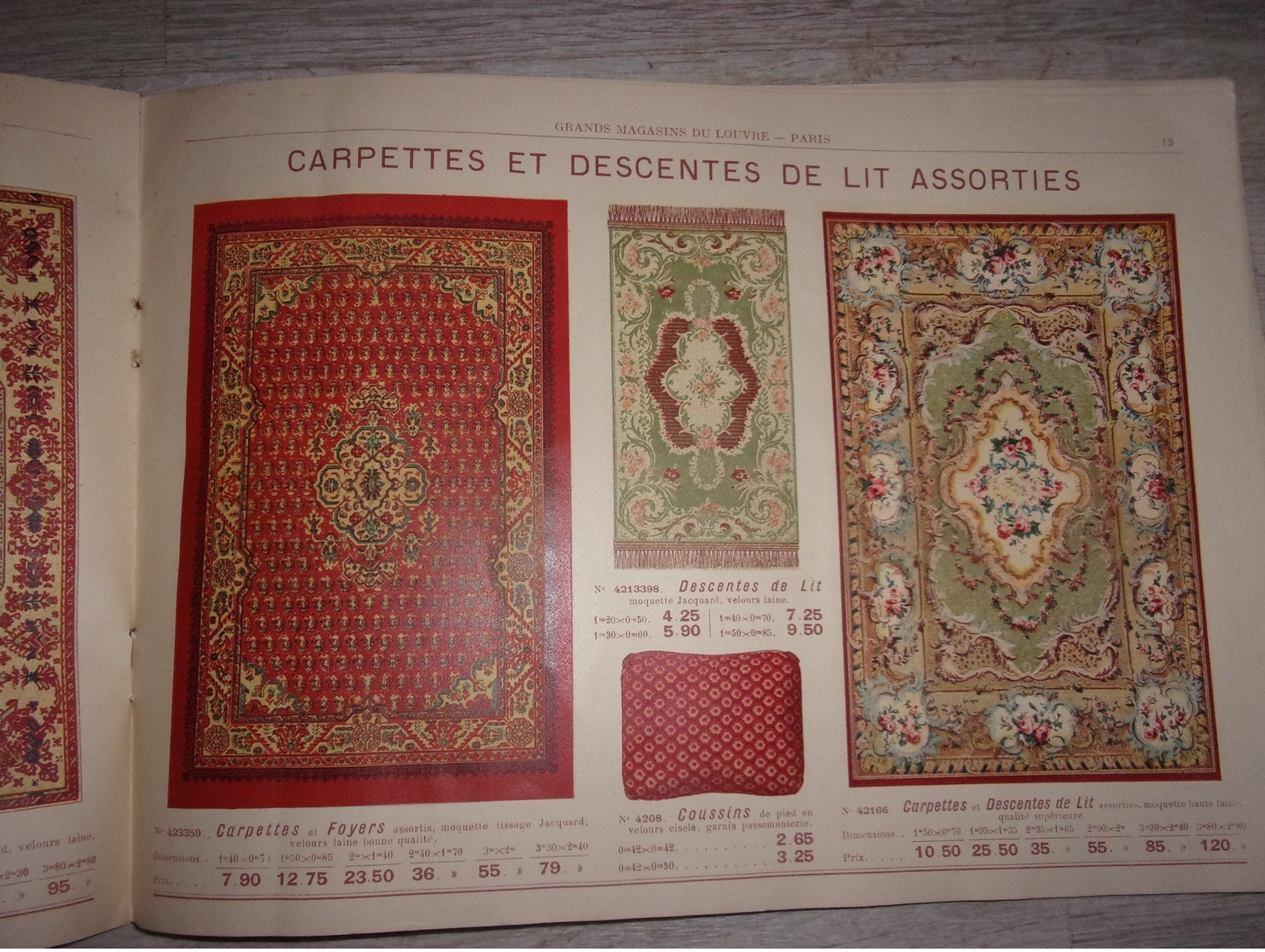 TAPIS FRANCAIS ET  D'ORIENT CARPETTES CATALOGUE DES MAGASINS DU LOUVRE 20 PAGES ILLUSTREES COULEUR - Pubblicitari