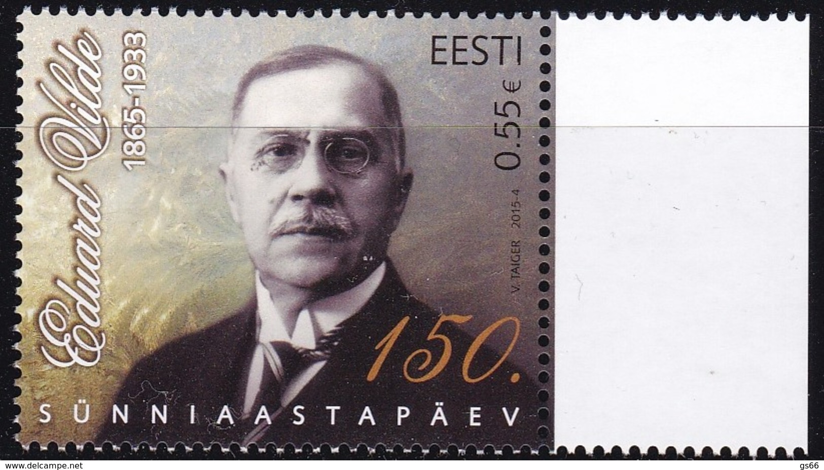 EESTI, 2015, 817,  150. Geburtstag Von Eduard Vilde. MNH ** - Estonia