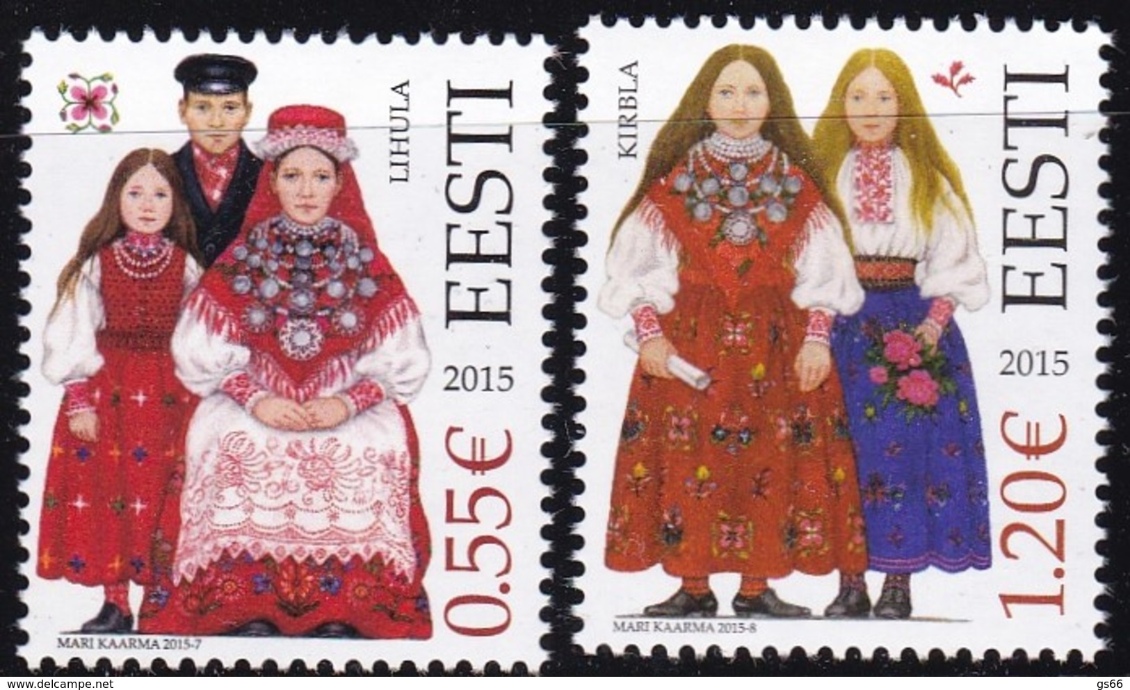 EESTI, 2015, 820/21, Trachten Der Regionen.  MNH ** - Estland