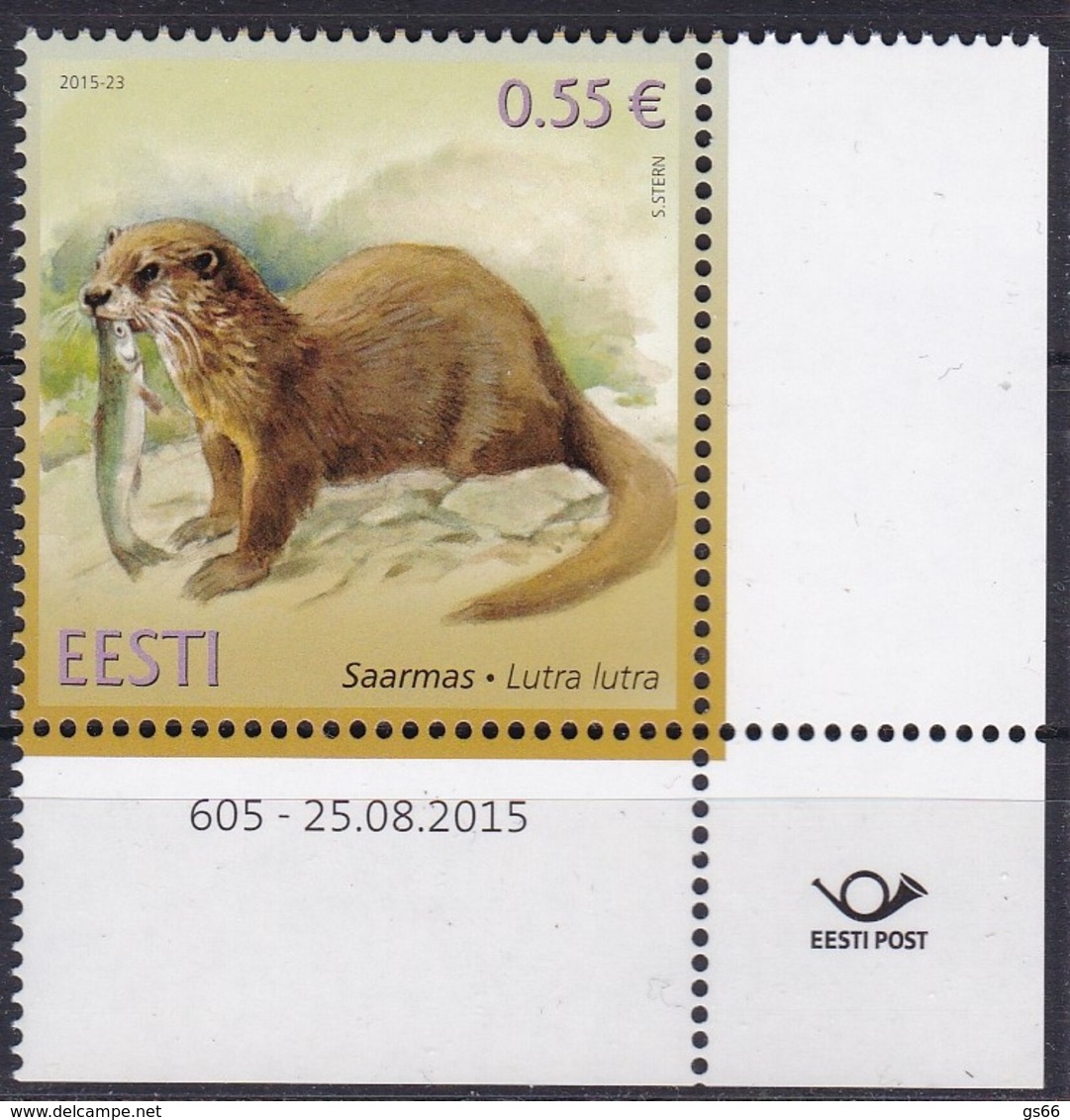 EESTI, 2015, 836,  Fischotter.  MNH ** - Estonia