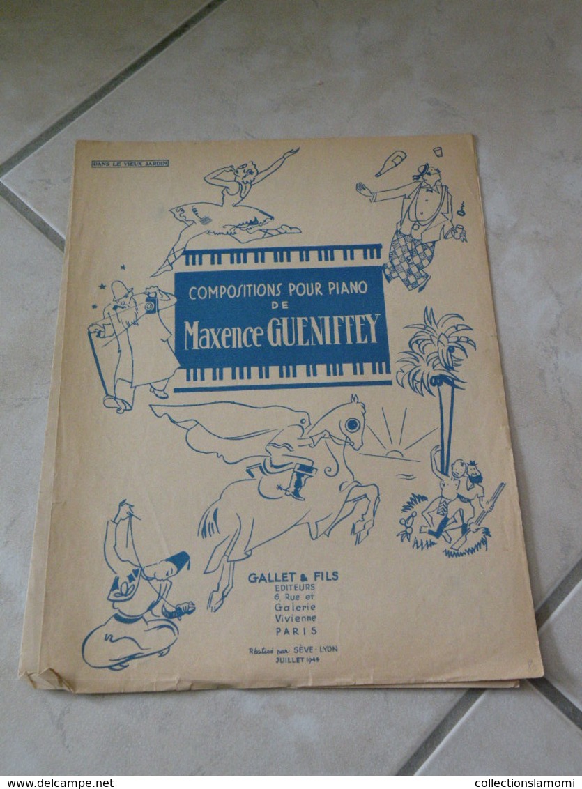 Dans Le Vieux Jardin & Trotte Petit ânon -(Musique Maxence Guéniffey)- Partition (Piano) 1922 - Instruments à Clavier