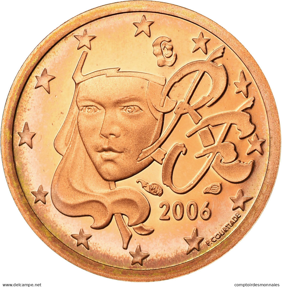 France, Euro Cent, 2006, BE, FDC, Copper Plated Steel, KM:1282 - France