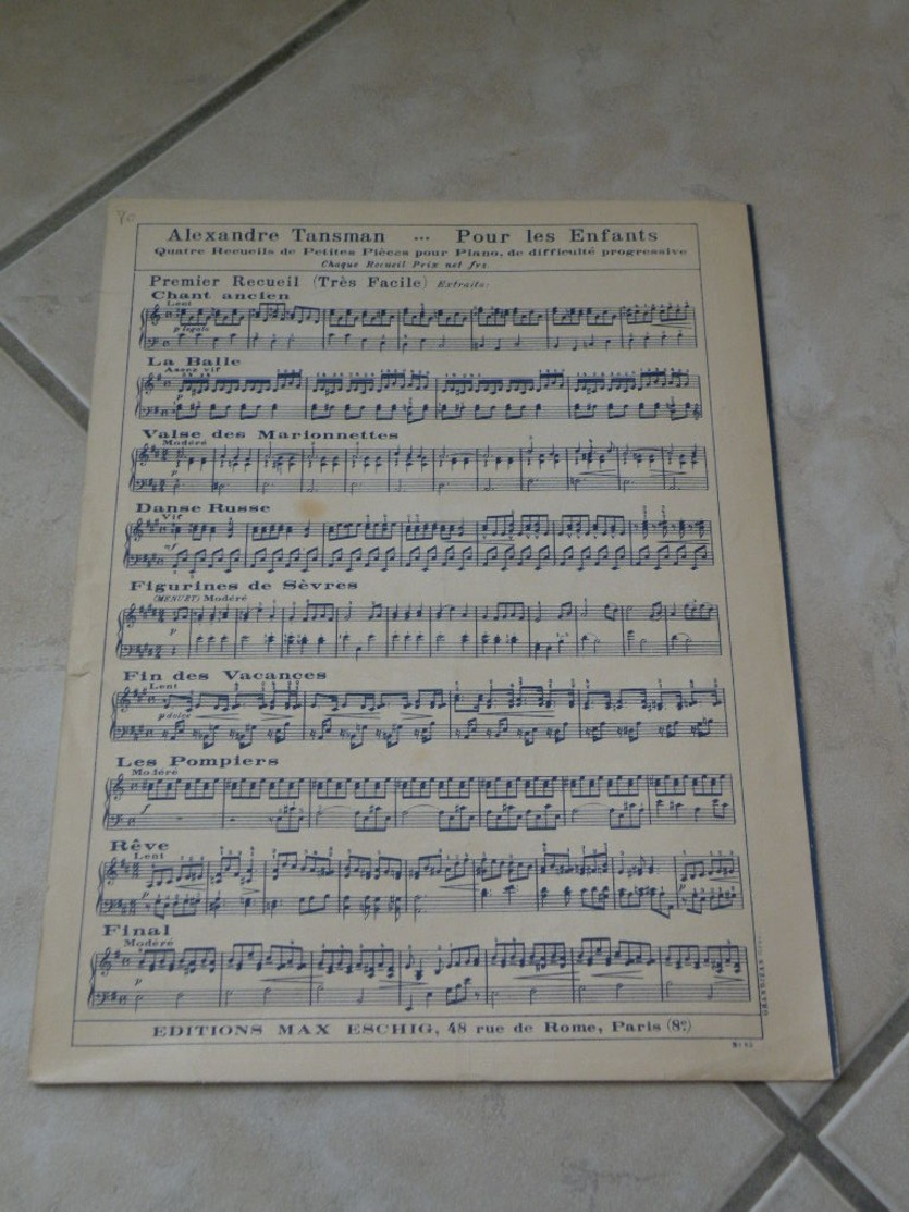 Je Joue Pour Maman -(Musique Alexandre Tansman)- Partition (Piano) 1937 - Instruments à Clavier