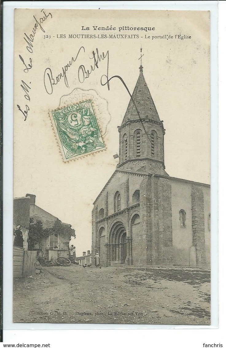 Les Moutiers-les-Mauxfaits-Le Portail De L'Eglise - Moutiers Les Mauxfaits