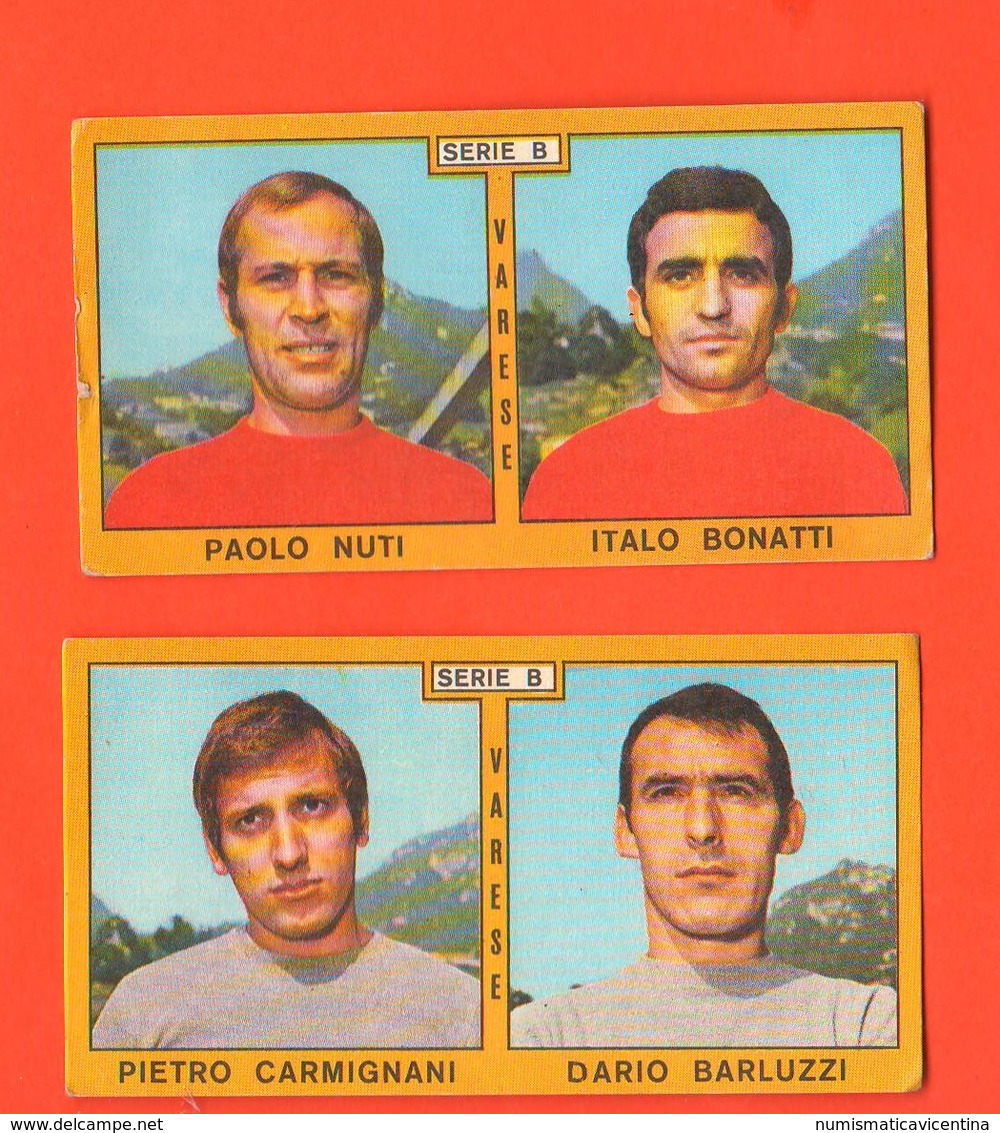 PANINI 2 Figurine VARESE Campionati 1969 - 70 Calciatori NUTI BONATTI CARMIGNANI BARLUZZI - Edizione Italiana